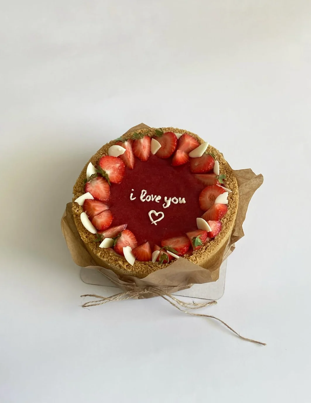 Personalizovaný cheesecake s nápisom I love you